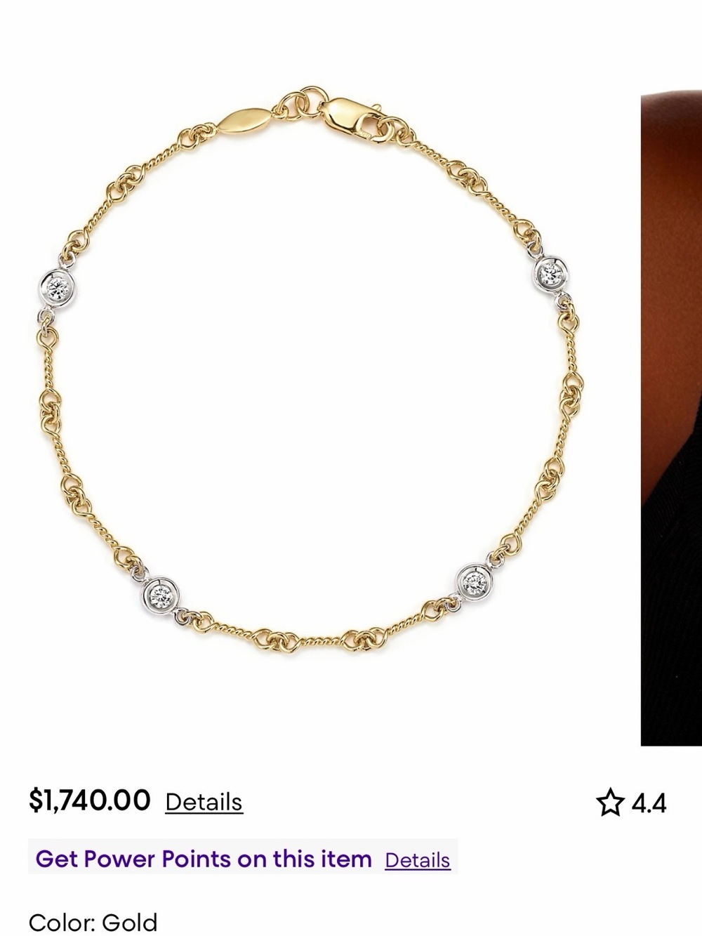 Roberto Coin 18K Yellow Gold and Diamond Station Bracelet